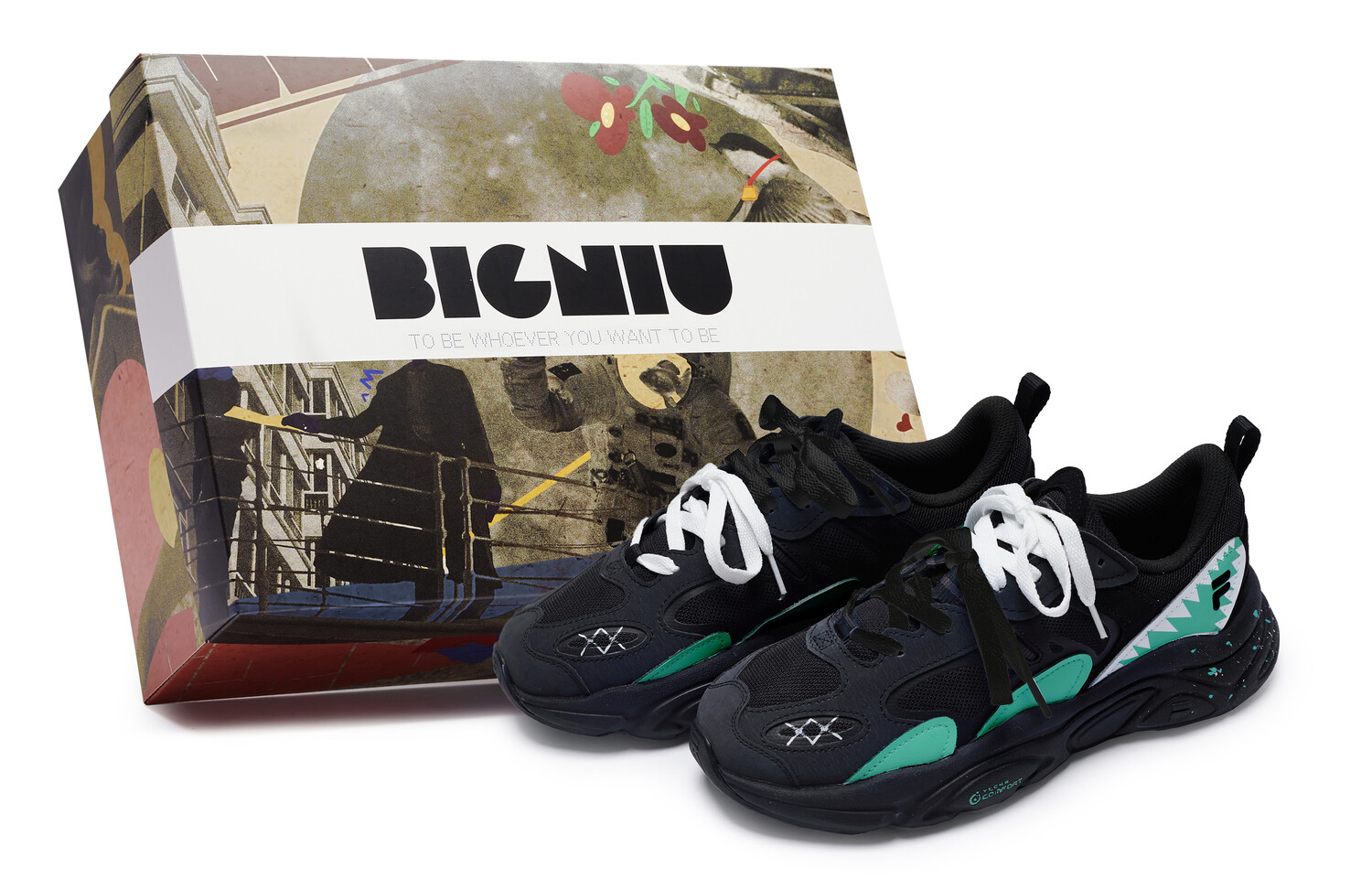 

Кроссовки FILA Lifestyle Shoes Women's Low-top Black/White/Green, зеленый