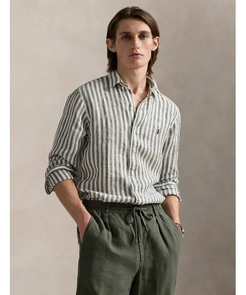

Льняная рубашка Custom fit Polo Ralph Lauren, зеленый