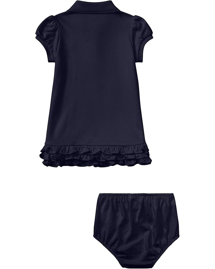 Платье Polo Ralph Lauren Kids Ruffled Polo Dress & Bloomer, цвет Refined Navy — фото 2