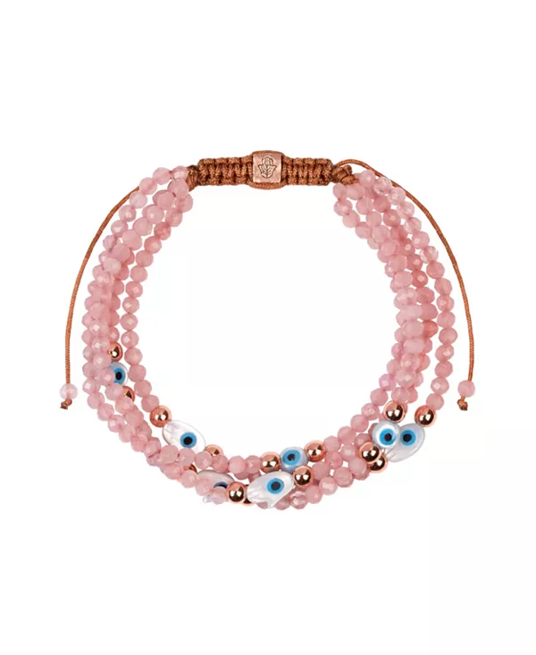 

Видение любви – браслет от сглаза из розового кварца Karma And Luck, pink/white/blue/copper