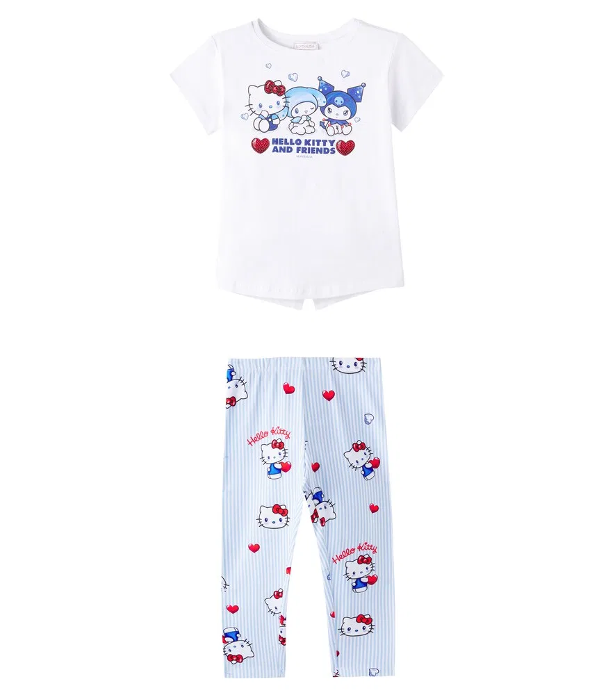 Комплект из футболки и леггинсов Hello Kitty Monnalisa, белый