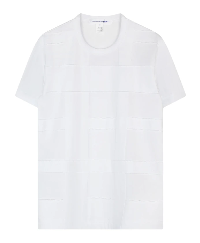 

Белая хлопковая футболка с вставками Comme Des Garã§Ons, белый