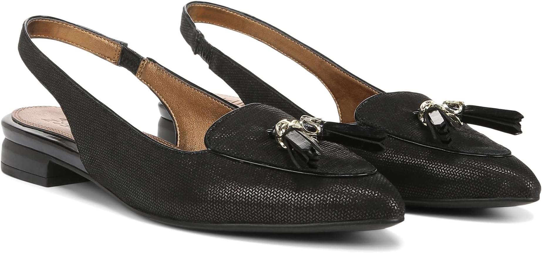 Балетки Naturalizer Juliana Slingbacks, цвет Black Metallic Leather