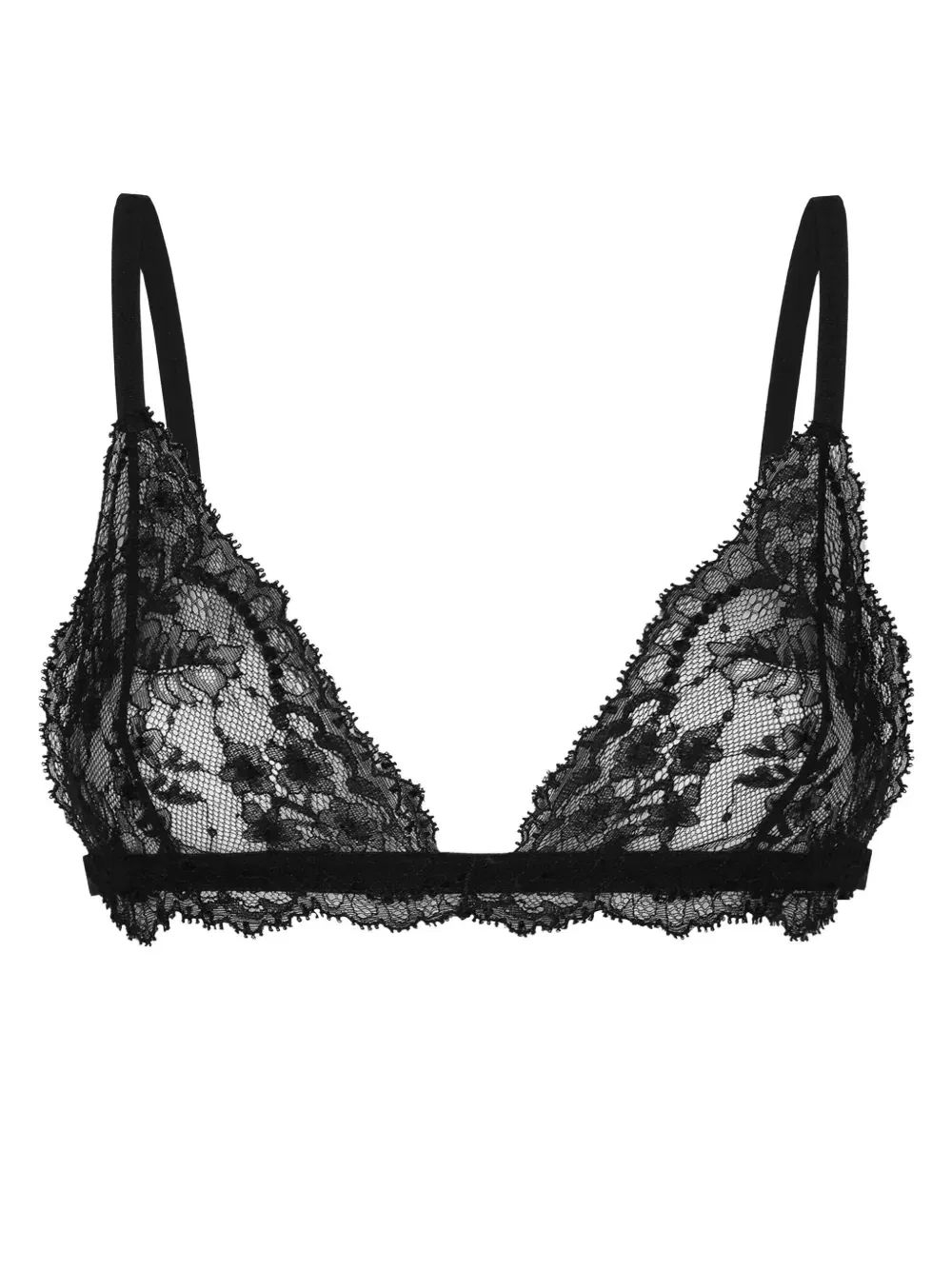 Полупрозрачный бюстгальтер из цветочного кружева DOLCE & GABBANA, черный