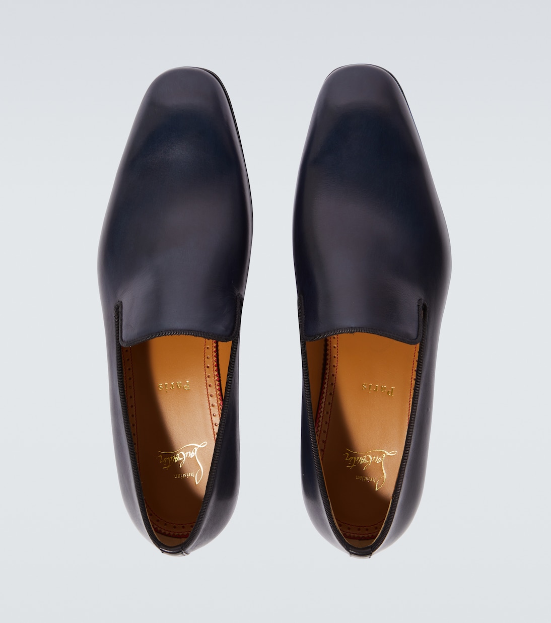 Лоферы из одуванчиковой кожи Christian Louboutin, темно-синий — фото 4