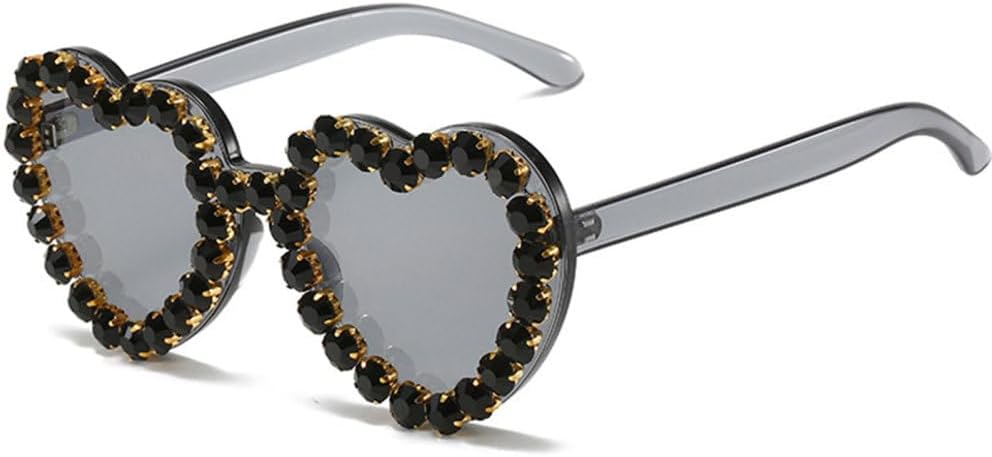 

Персонализированные солнцезащитные очки в форме сердца для женщин, роскошные винтажные солнцезащитные очки, модные очки для отдыха на природе и пляже, очки с защитой от УФ-излучения UV400 TYUVIVO, Black Gray