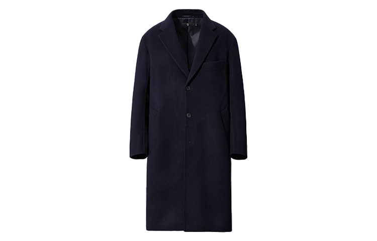 UNIQLO Пальто Jil Sander Collaboration мужское синее, Navy Blue — фото 3