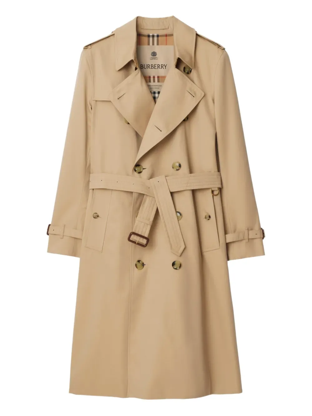Тренч BURBERRY двубортный с поясом, бежевый