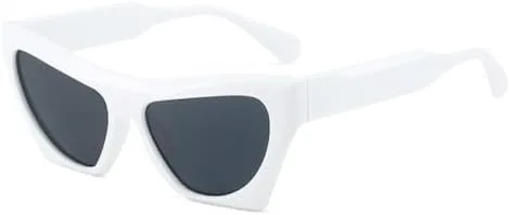 

Модные двухцветные солнцезащитные очки 2027 года для женщин, защита от УФ-излучения UV400, ретро-панк, трендовые солнцезащитные очки для мужчин MTZJH, White Gray