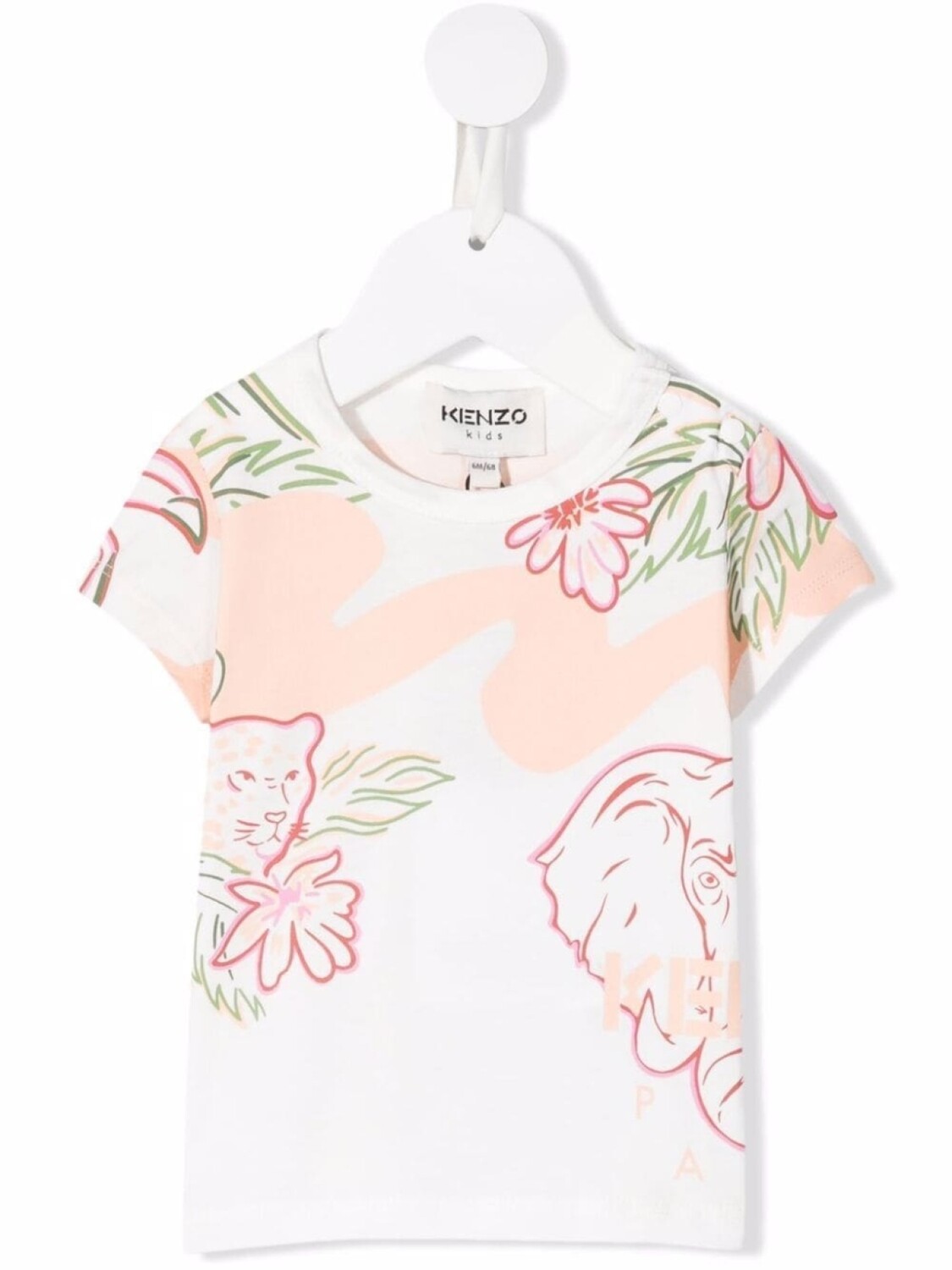 

Kenzo Kids футболка с принтом, нейтральный цвет