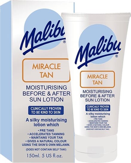 

Увлажняющий лосьон до и после принятия солнечных ванн, 150 мл Malibu, Miracle Tan