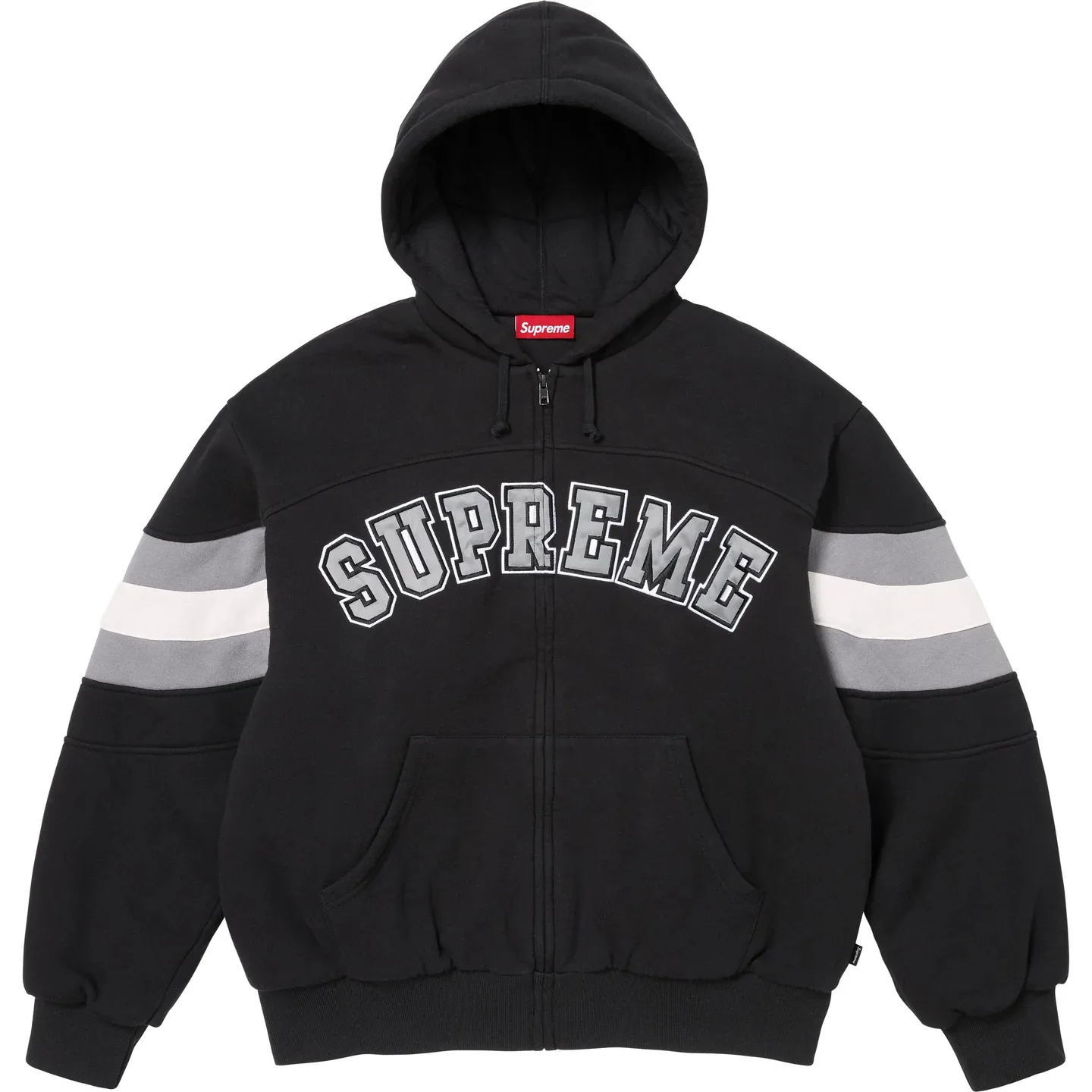 Толстовка с капюшоном и молнией unisex SS26 WEEK1 Supreme, черный/черный