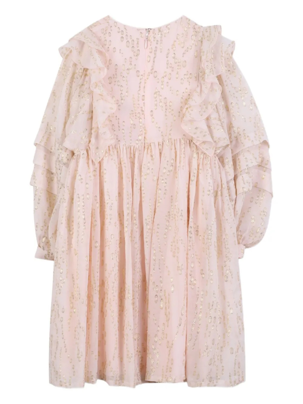 Chloé Kids платье с пайетками и оборками, розовый — фото 2