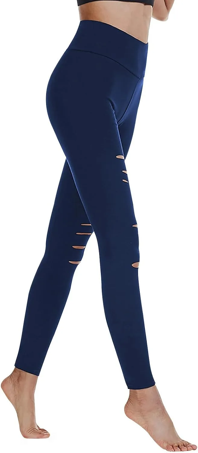 

Женские рваные леггинсы High Waisted для йоги и фитнеса Zzalalana