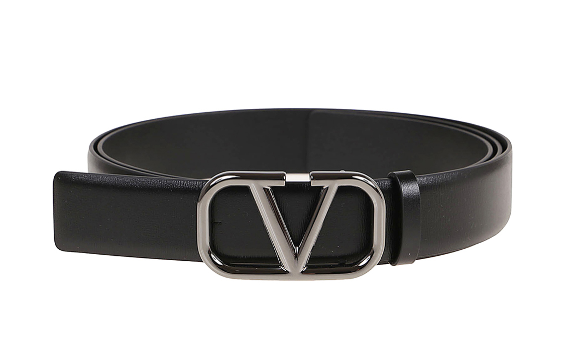 

Валентино Кожаный ремень Garavani VLogo Signature 30 мм, черный