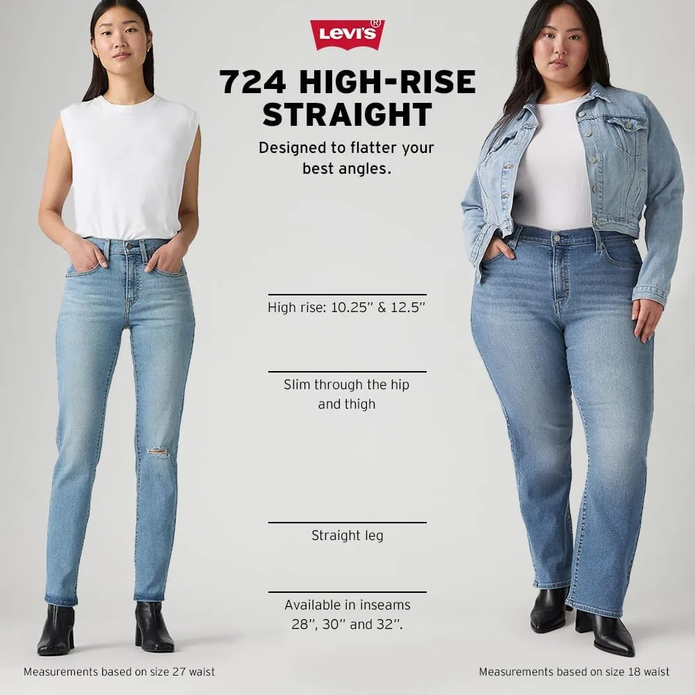 Джинсы High Rise Straight, Levi's, цвета Индиго — фото 4