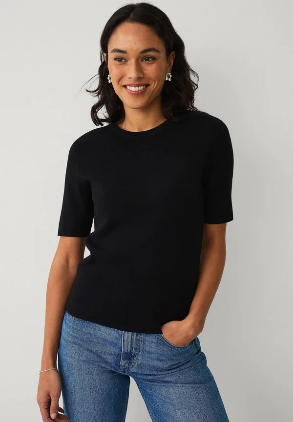 

Базовая футболка mit kurzen ärmeln Ellos Collection, Black, Черный, Базовая футболка mit kurzen ärmeln Ellos Collection, Black