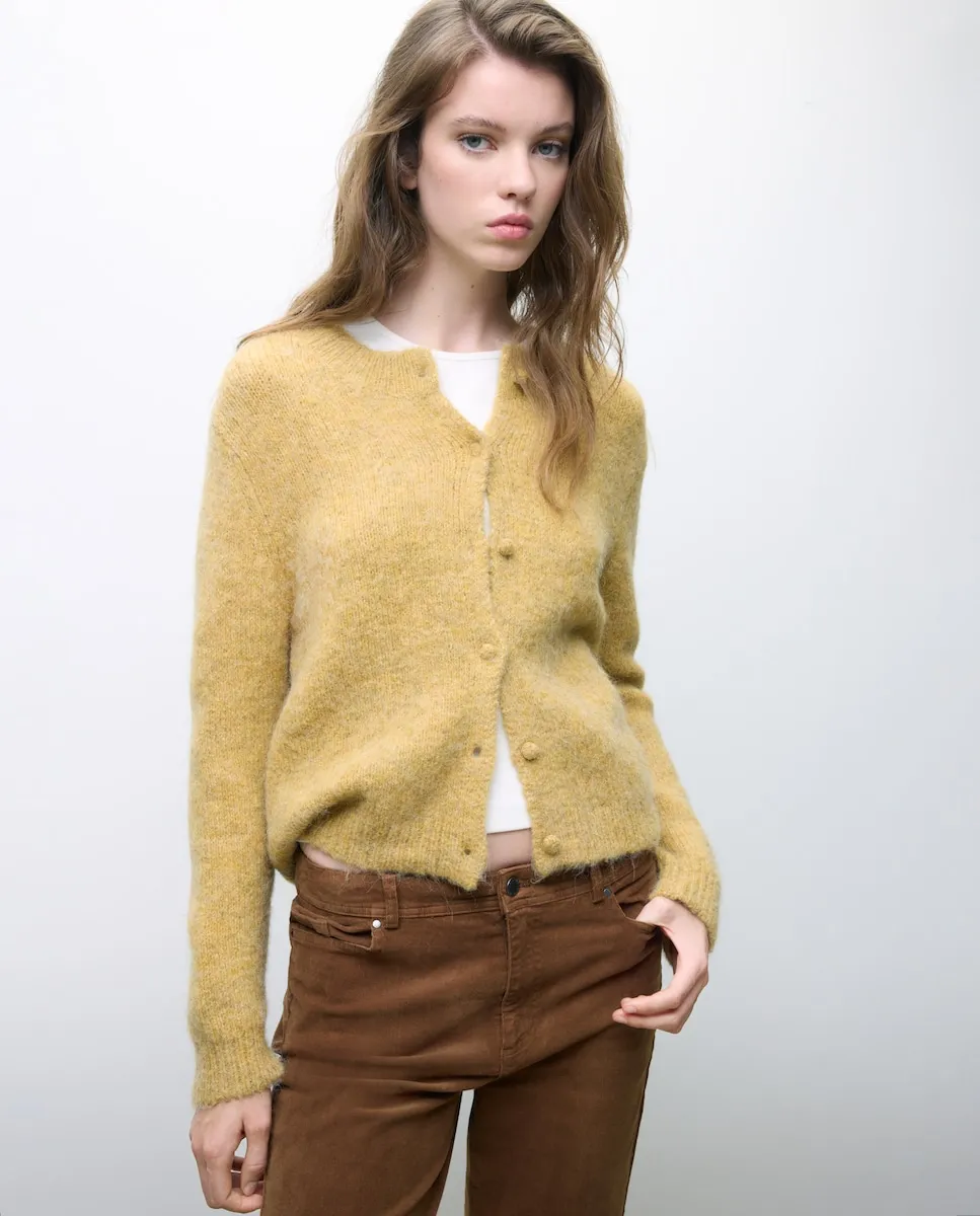 

Женский кардиган с круглым вырезом Tintoretto, желто-оранжевый