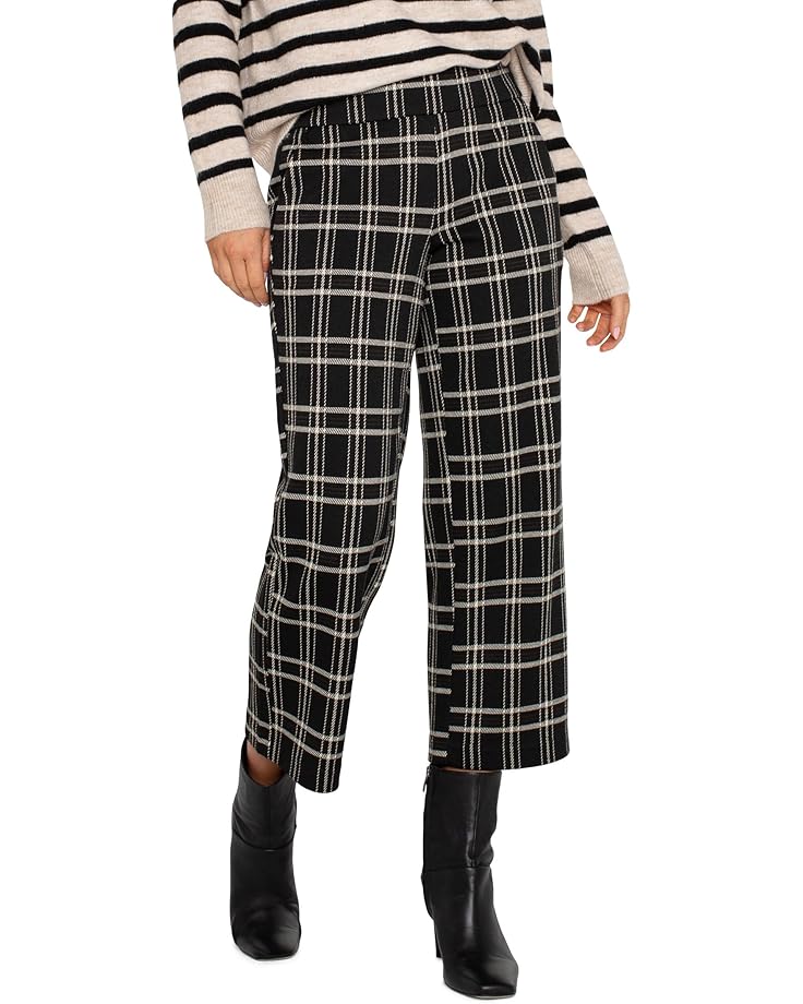 

Брюки Liverpool Los Angeles Mabel Pull-On Ankle Straight Mid Rise Windowpane Plaid Knit, цвет Black Oatmeal Windowpane