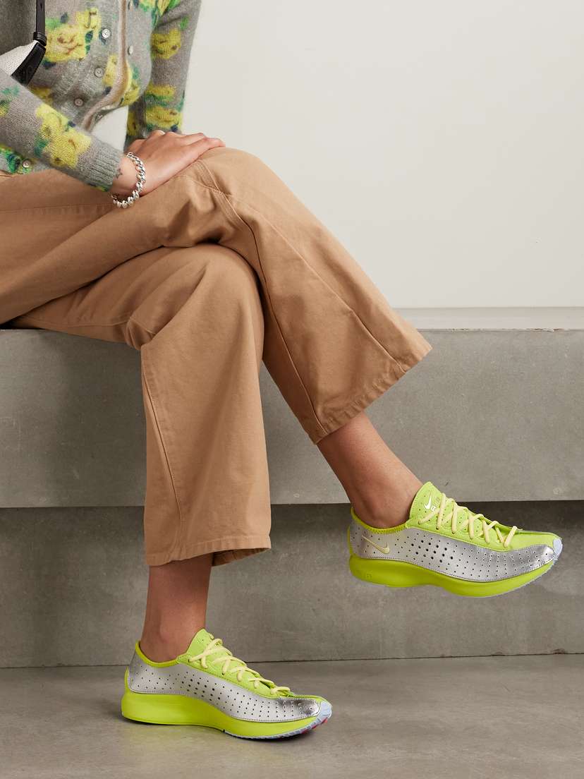 Кроссовки Air Superfly из замши и перфорированной металлизированной кожи Nike, зеленый — фото 2
