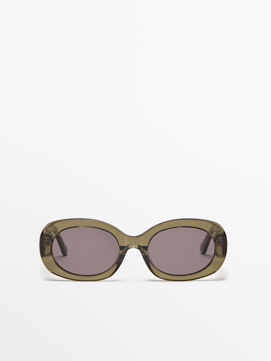 

Солнцезащитные очки в овальной оправе Massimo Dutti, коричневый