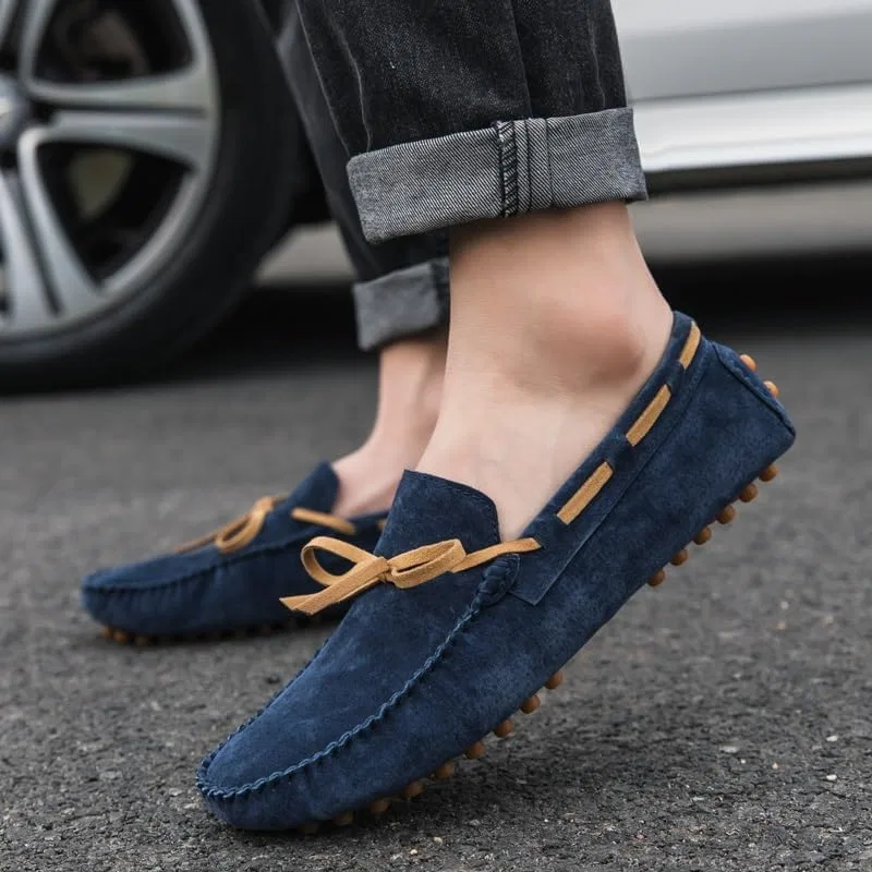 Мокасины Nubuck Leather Loafers, синие SayfuR — фото 4