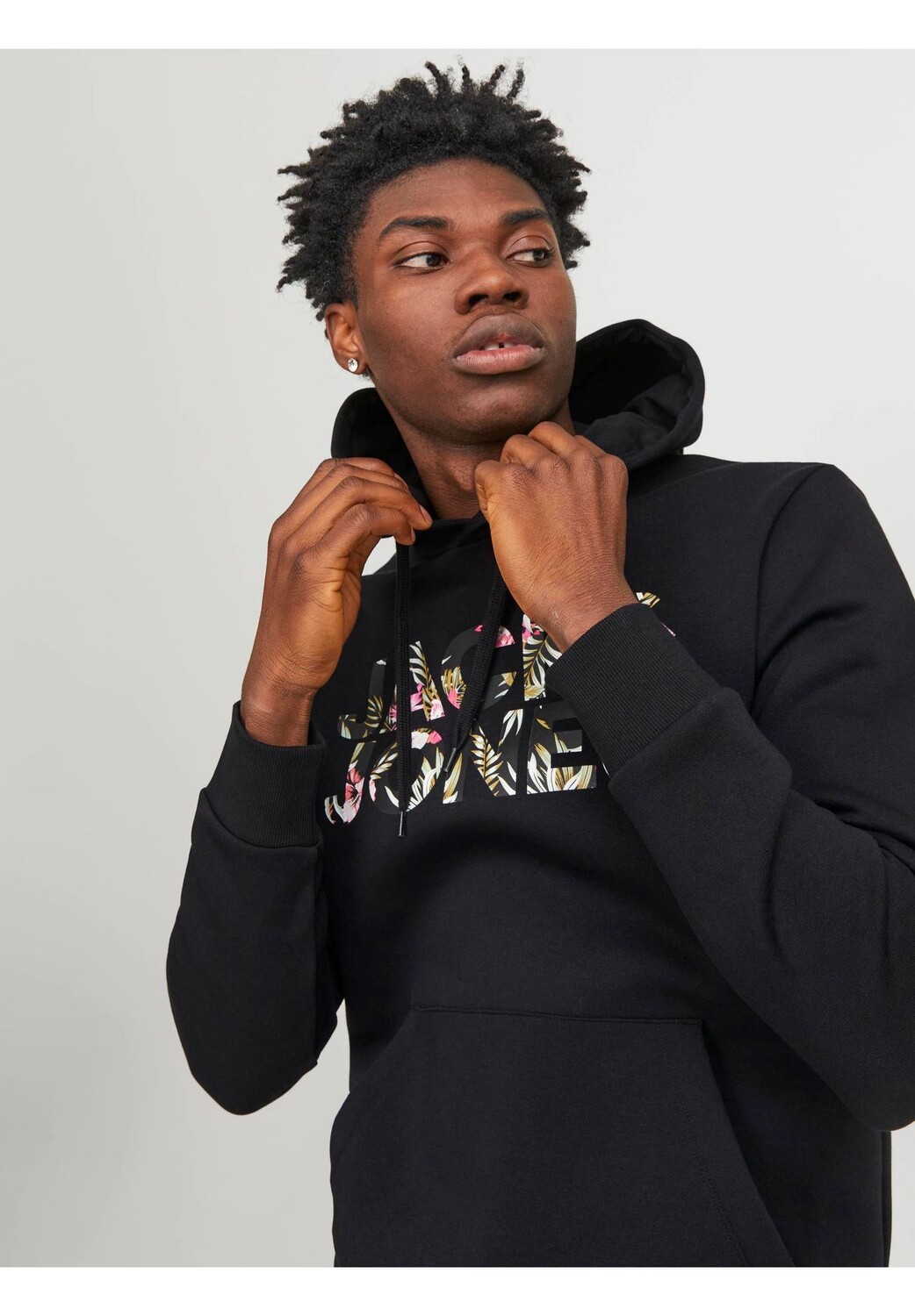 

Толстовка с карманом-кенгуру, логотипом, для мужчин Jack & Jones, цвет Carbon