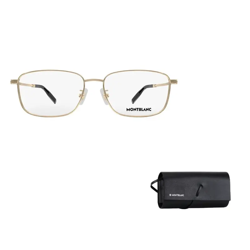 

MONTBLANC Титановые очки квадратной формы унисекс элегантный серебристый оттенок, Classic Gold Filigree