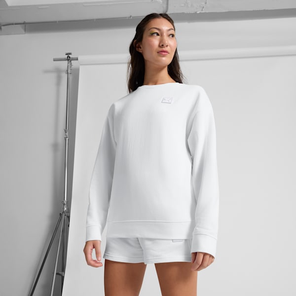 

Женская комфортная толстовка Crew Puma Elevated Essentials, белый
