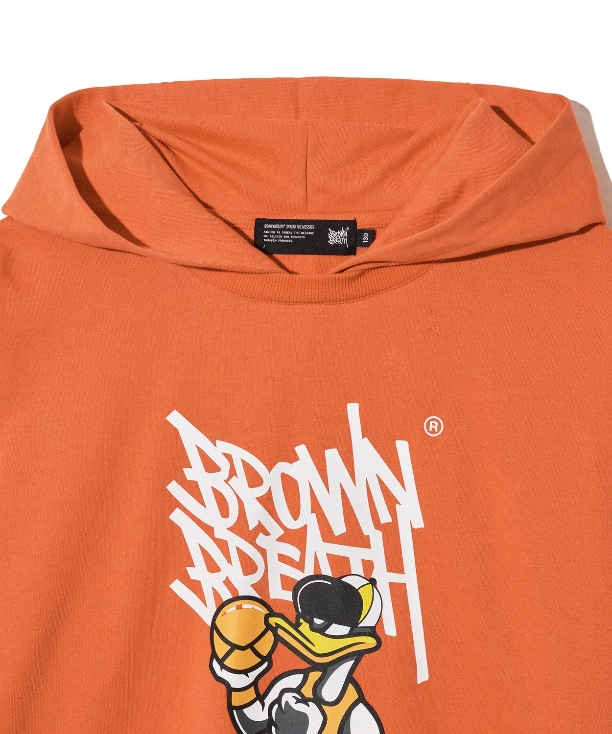 Детское худи с многослойным эффектом оранжевое от Brownbreath Kids — фото 4