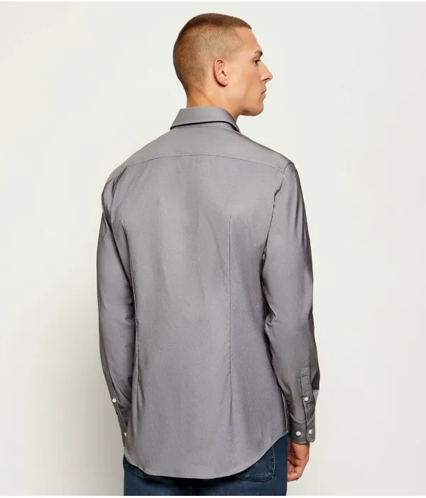 Рубашка p-hank-kent-c1-222 Slim fit Boss, серый — фото 3