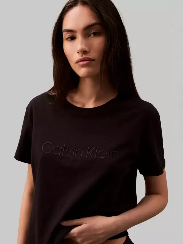 Хлопковая пижамная рубашка Calvin Klein, Black — фото 4