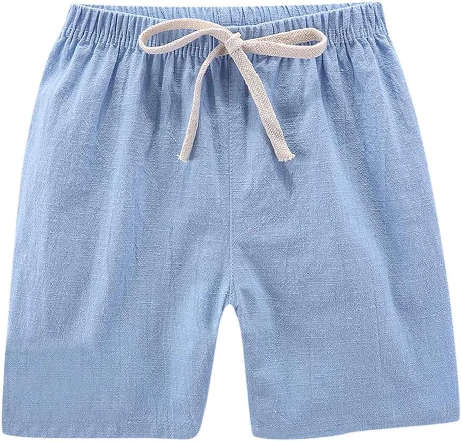 Шорты Active с завязкой, Cotton Linen, Light Blue