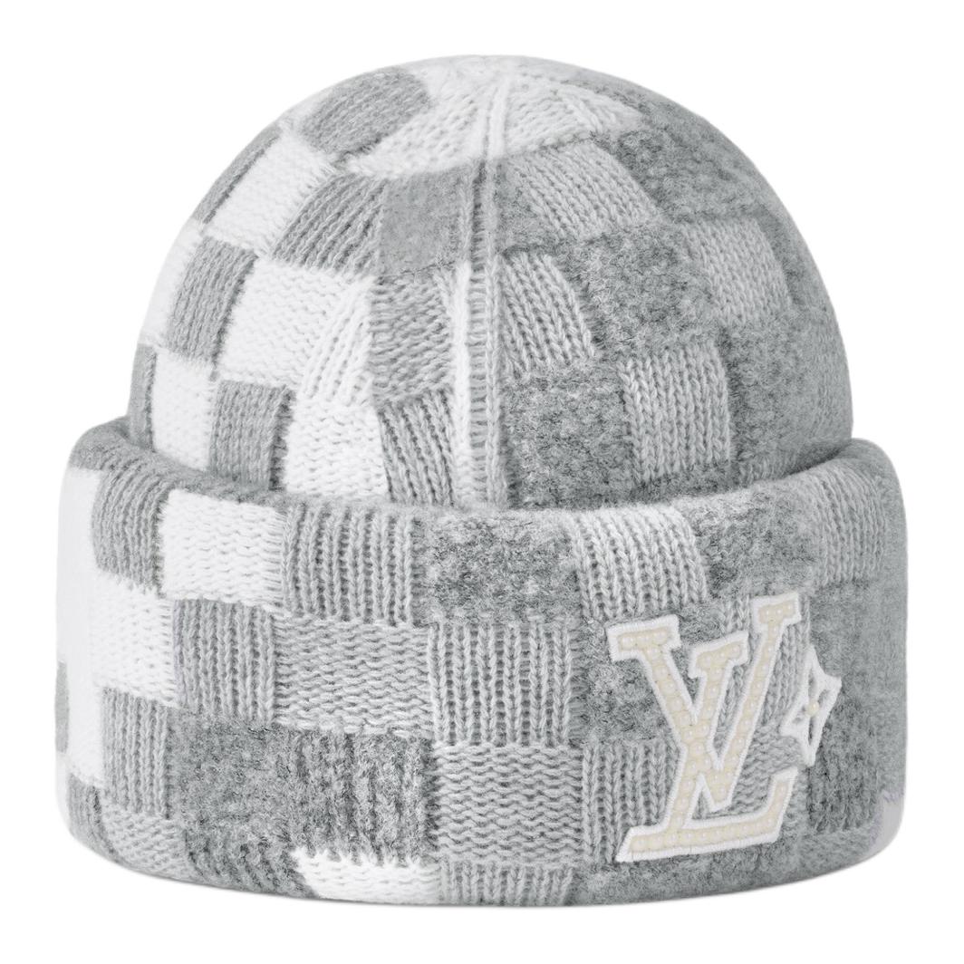 

LOUIS VUITTON Вязаная шапка с жемчужным узором, Gray