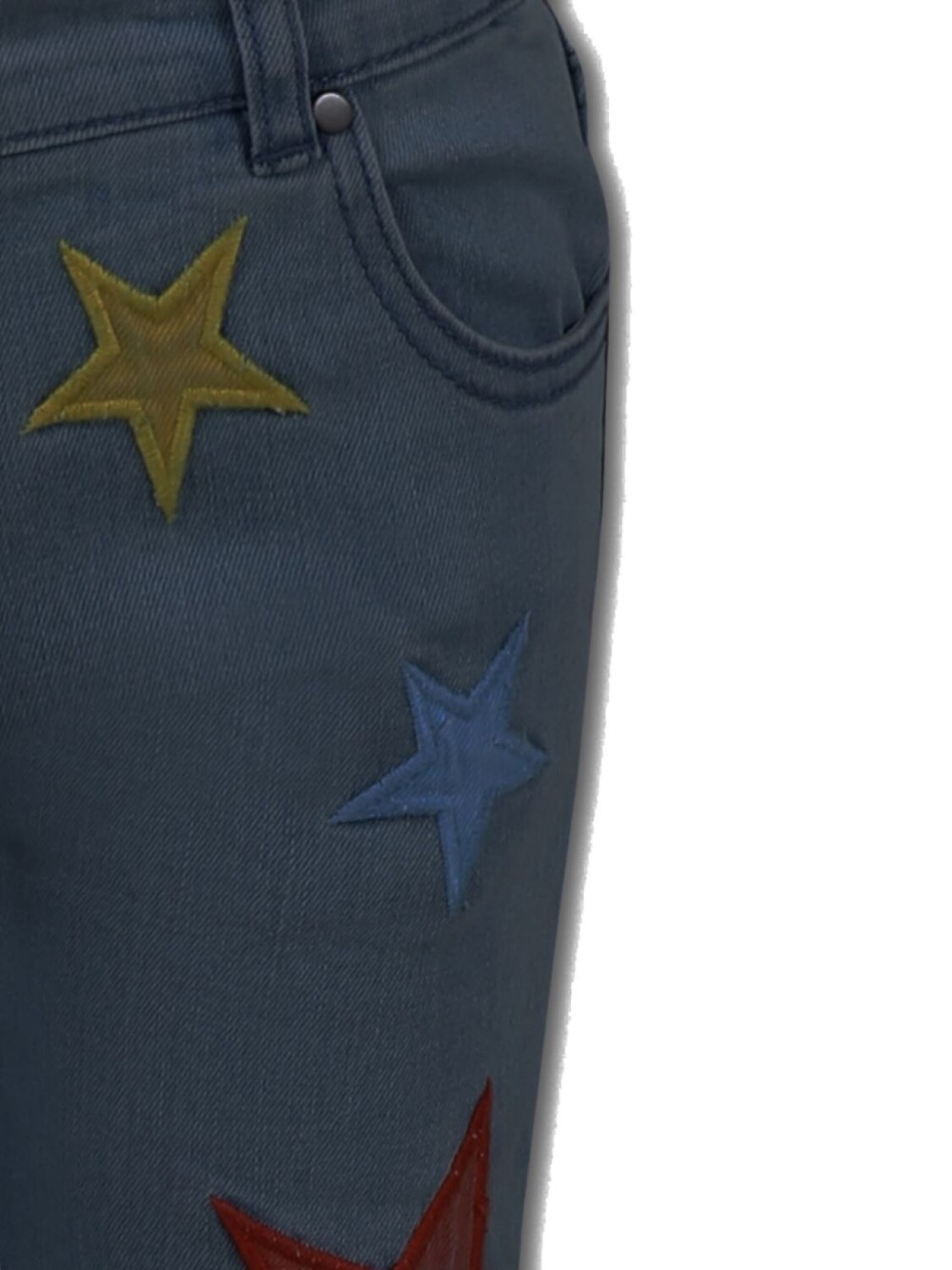 Джинсы Stella McCartney Kids с нашивками в виде звезд, синий — фото 3