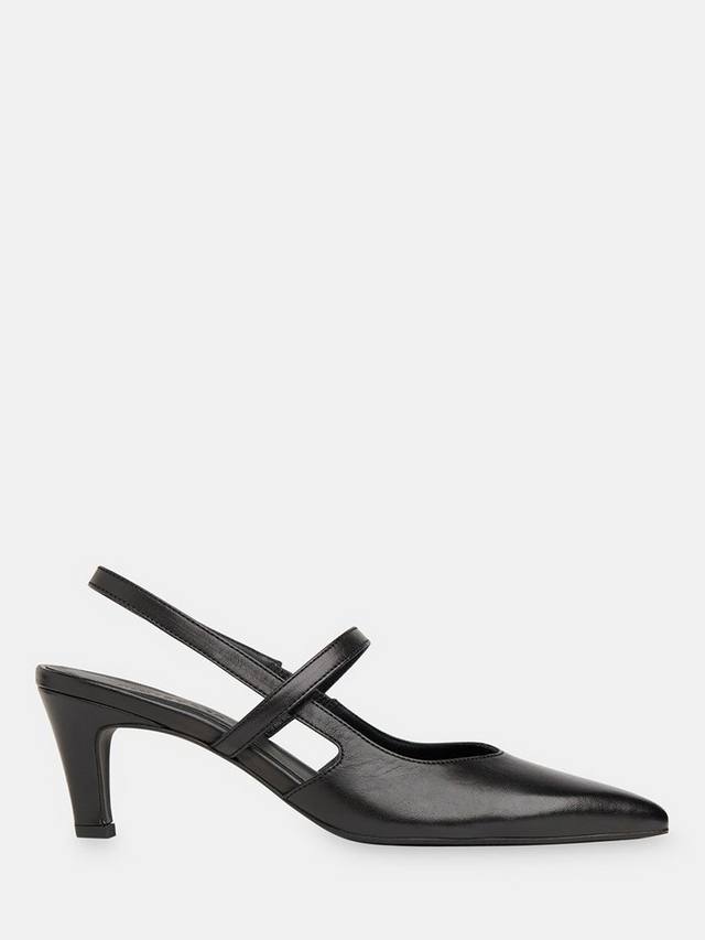 Туфли-лодочки cecily leather slingback на кошачьем каблуке Whistles, черный