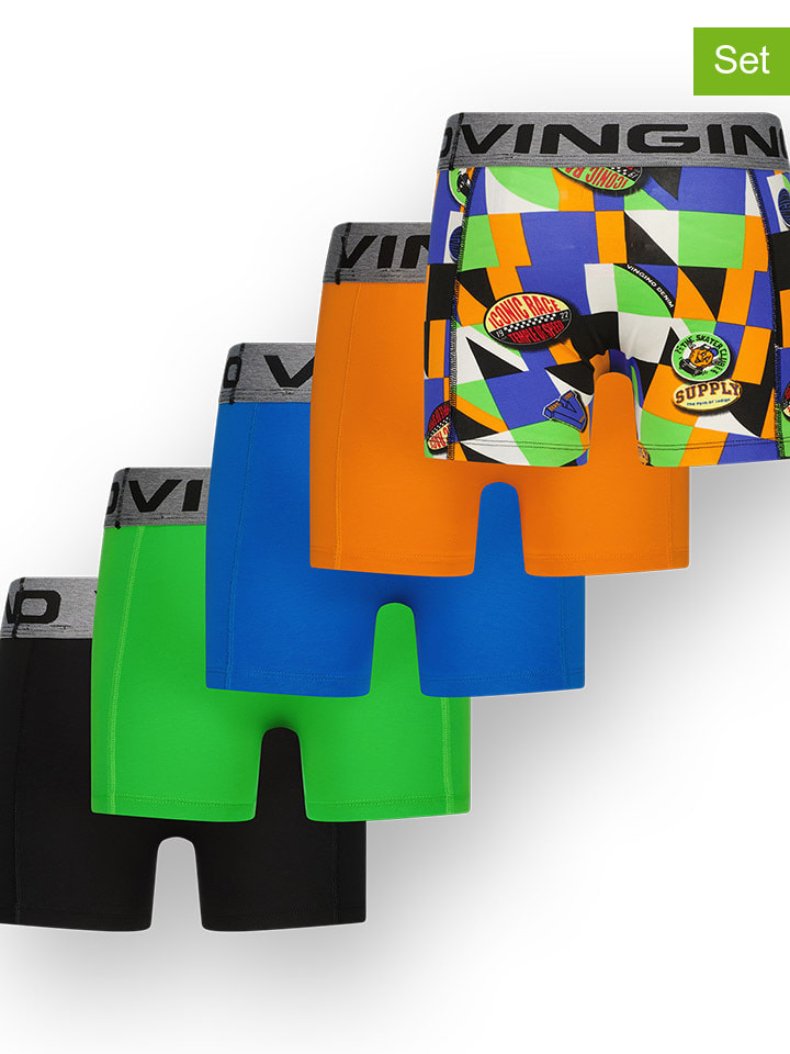 

Vingino Комплект из 5 штук: боксерские шорты черного, синего и зеленого цвета