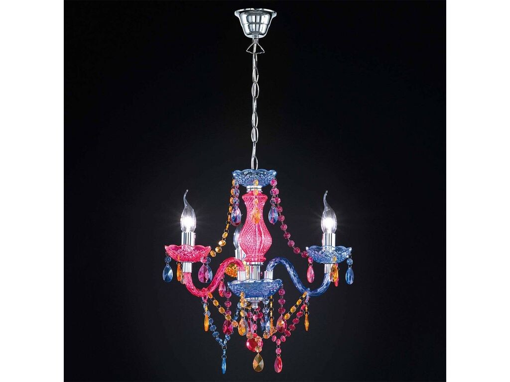 

Подвесной светильник люстра 150 см сталь/акрил хром/синий/розовый REALITY Import