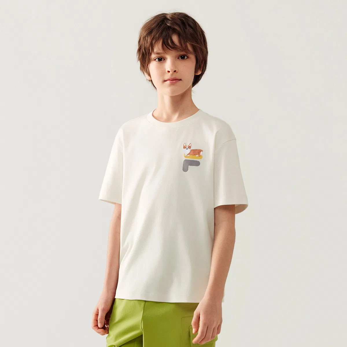 Футболка с коротким рукавом Cloud White Kids' FILA KIDS — фото 4