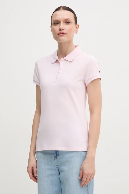 

Поло Tommy Hilfiger, розовый