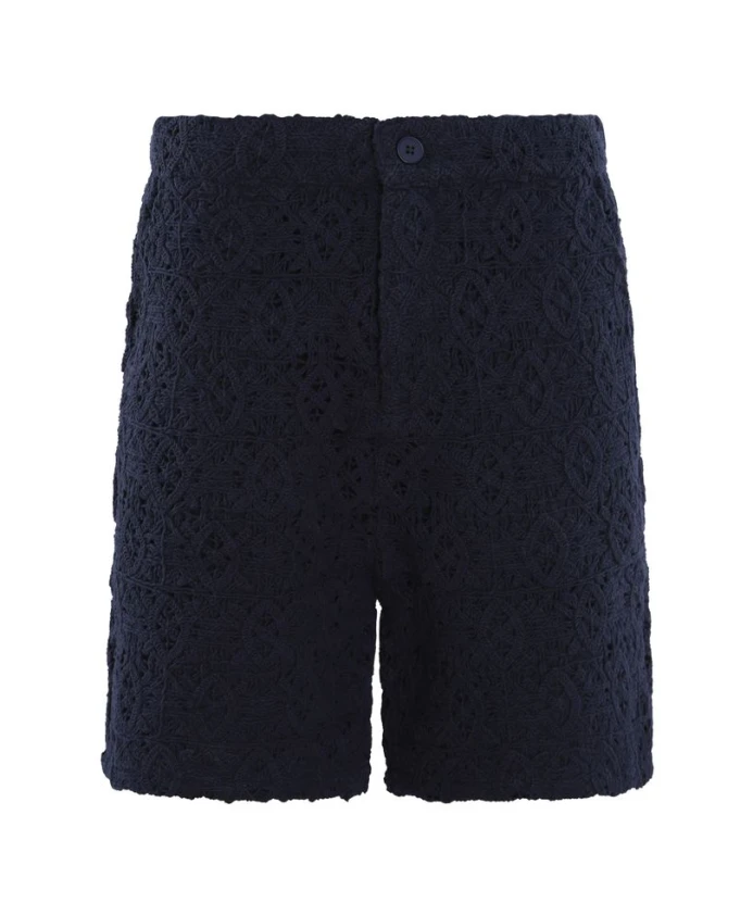 

Короткие стильные шорты с кружевной отделкой Daily Paper, синий