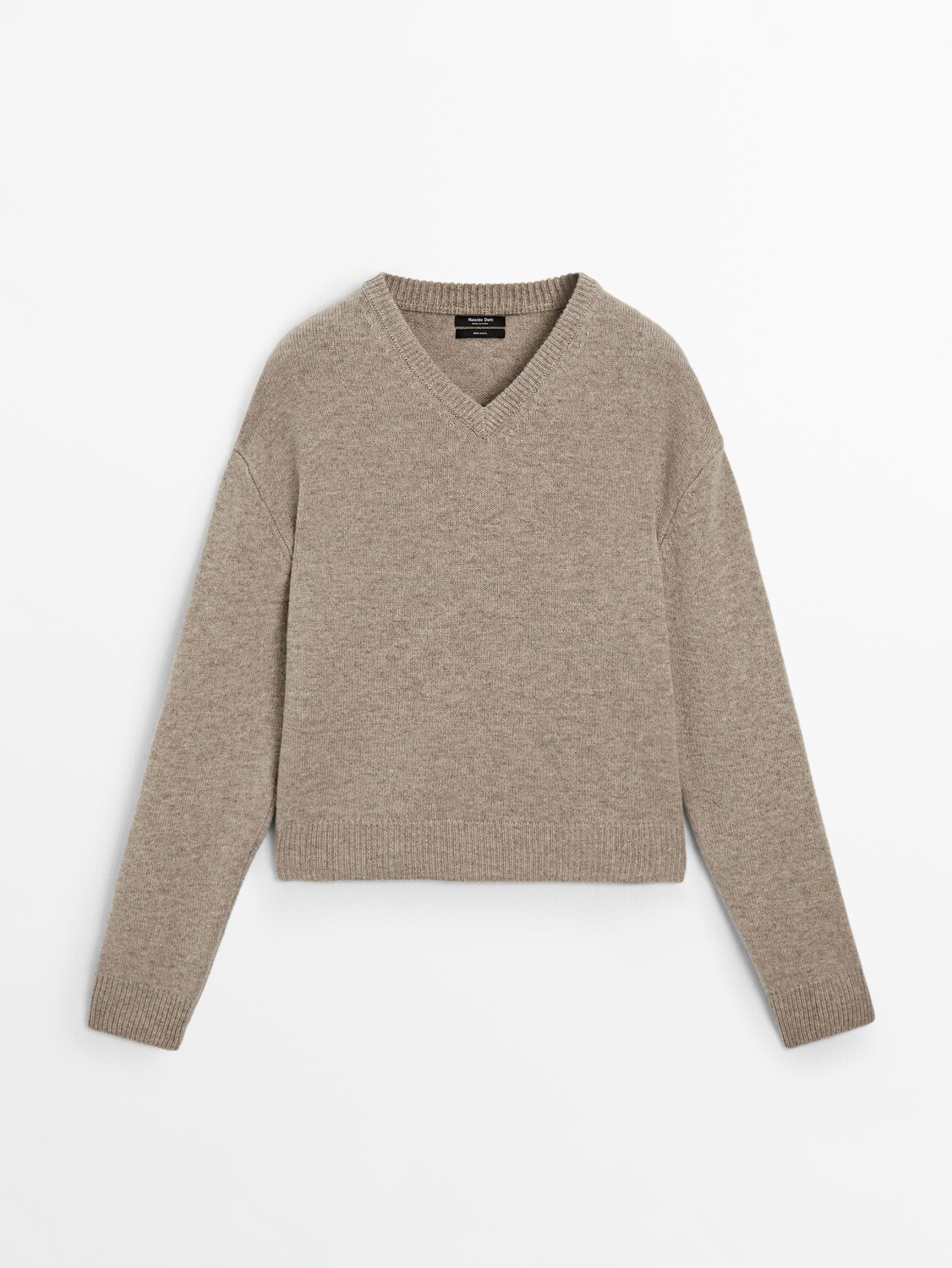 

Свитер из 100% шерсти Massimo Dutti, бежевый