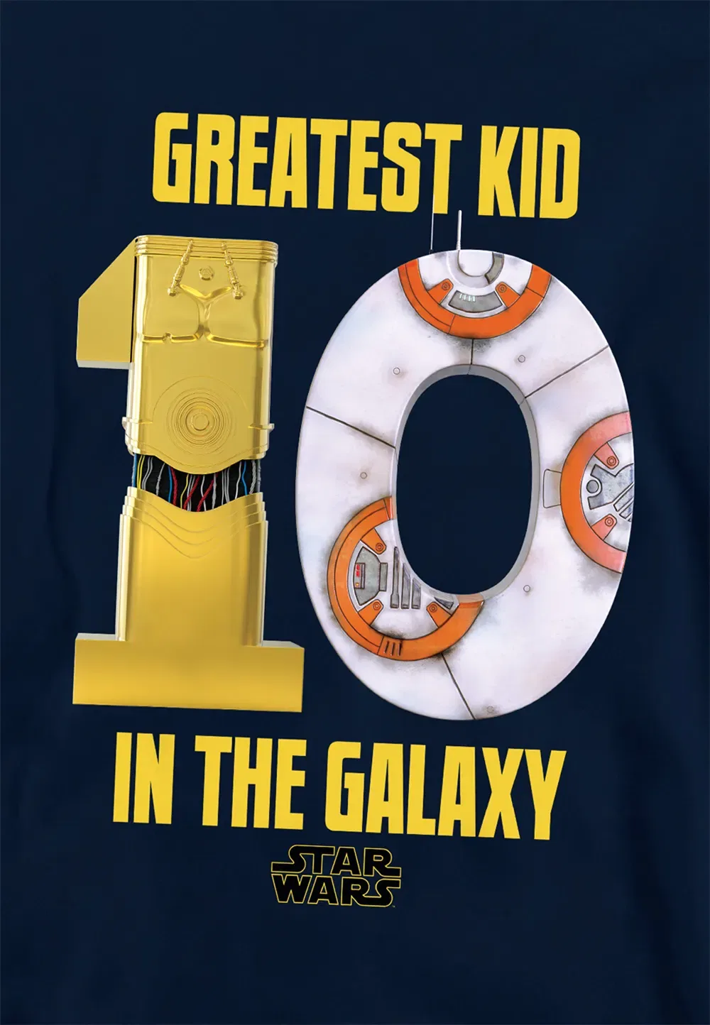 Детская худи с принтом Star Wars, Disney, темно-синий — фото 2