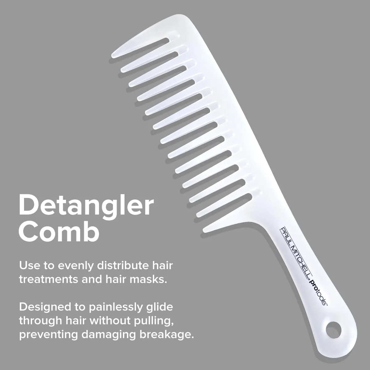 Расческа Paul Mitchell Detangler Comb с широкими зубьями распутывает влажные и сухие волосы. 1 штука (1 шт.), Opaque - 9.62 in.Length (Pack of 1) — фото 2