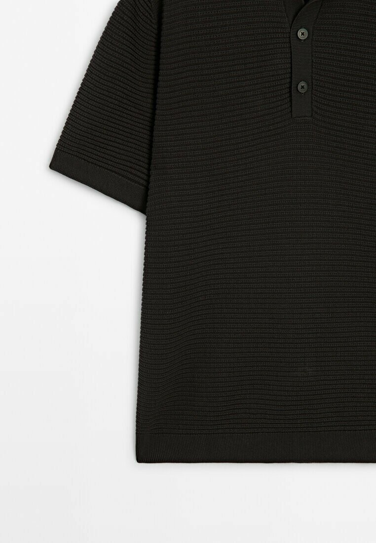 

Поло Short Sleeve Textured Massimo Dutti, темно-серый