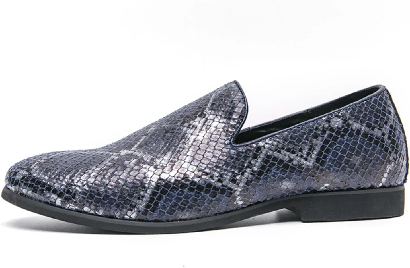 Мокасины мужские с узором змеиной кожи, Loafers, синий YRZHGDL — фото 4