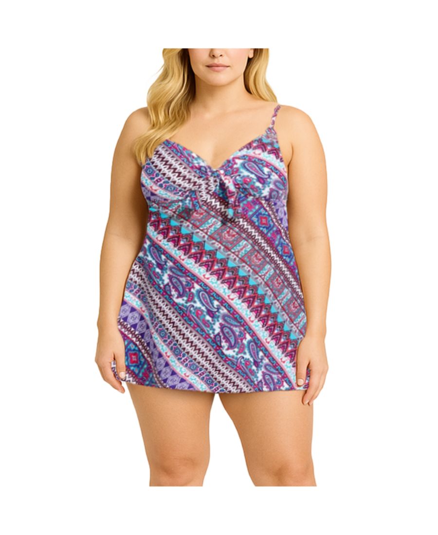 

Женское купальное платье с завязками спереди и косточками Swimsuits for All, New diagonal scarf