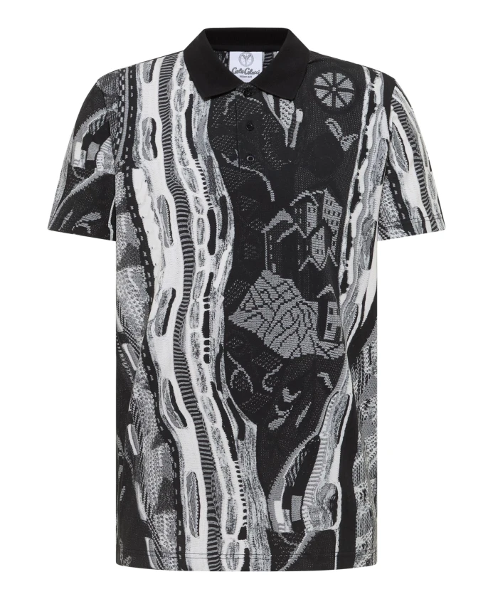 

Рубашка-Поло с трикотажным принтом Carlo Colucci, черный