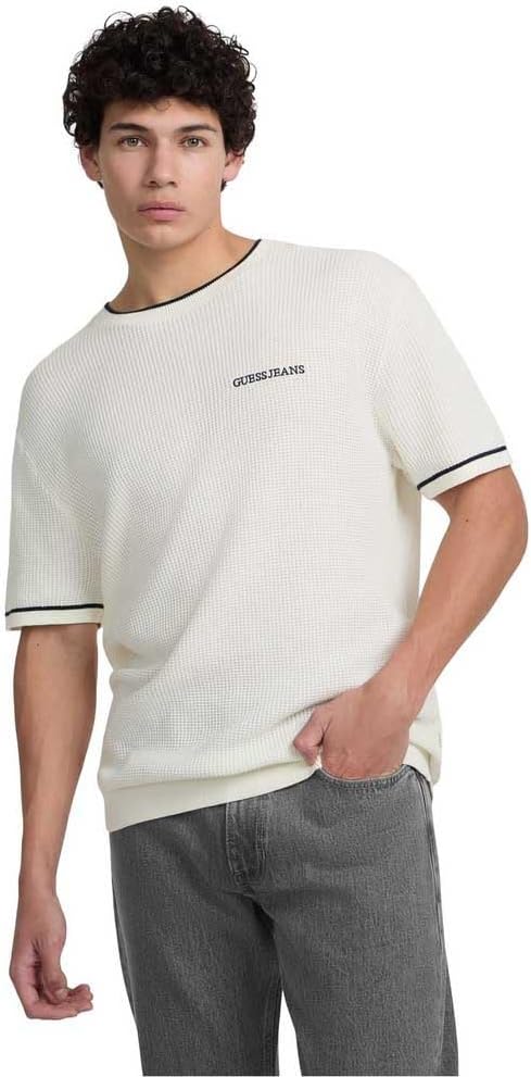 

Эко-свитер-футболка с круглым вырезом GUESS, Warm White