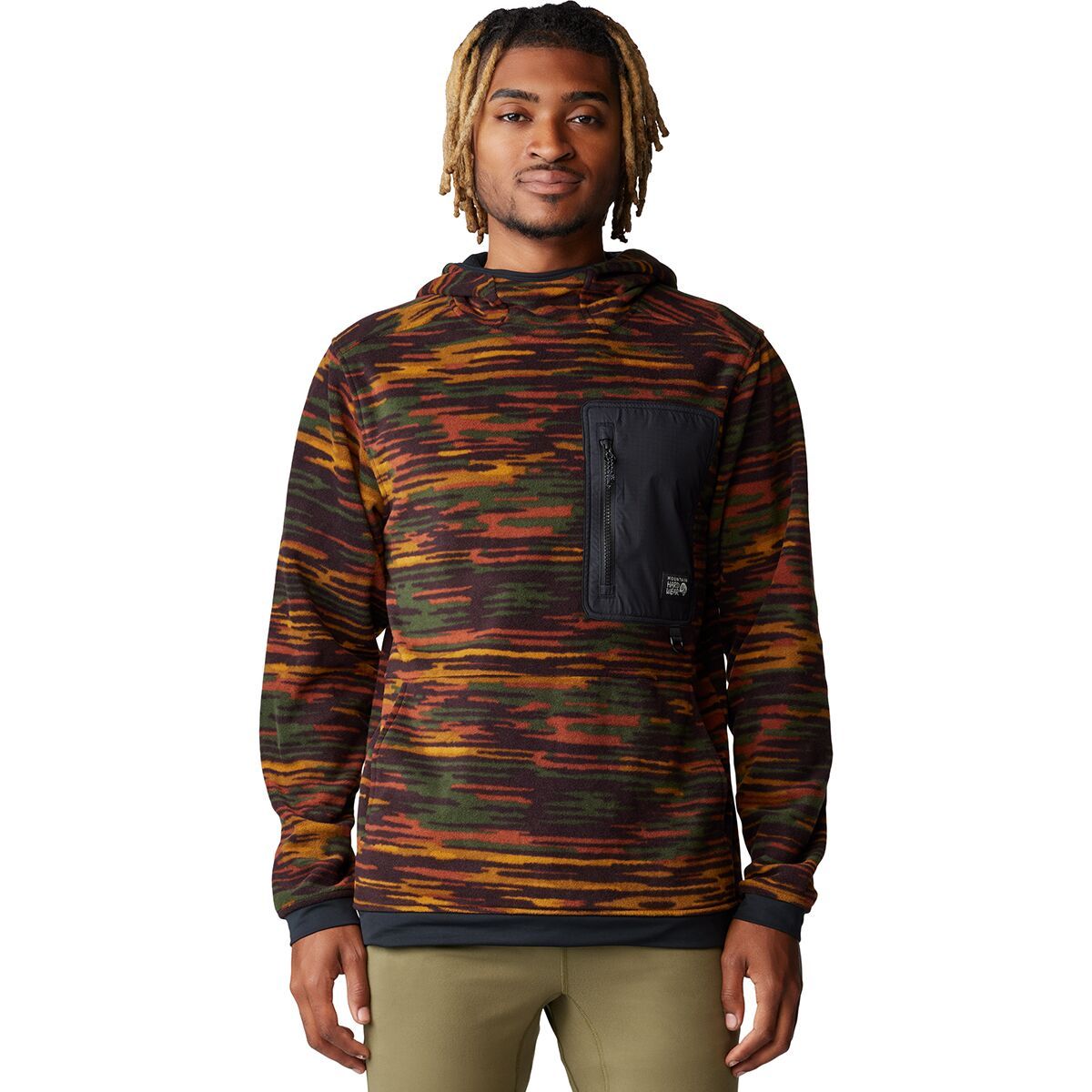 

Флисовая толстовка с капюшоном First tracks Mountain Hardwear, цвет iron oxide stria print